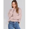 imageANRABESS Womens Cropped Sweaters Oversized Crewneck Long Batwing Sleeve Side Slit Ribbed Knit Pullover Tops 2025 Fall ClothesPink