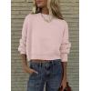 imageANRABESS Womens Cropped Sweaters Oversized Crewneck Long Batwing Sleeve Side Slit Ribbed Knit Pullover Tops 2025 Fall ClothesPink
