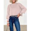 imageANRABESS Womens Cropped Sweaters Oversized Crewneck Long Batwing Sleeve Side Slit Ribbed Knit Pullover Tops 2025 Fall ClothesPink