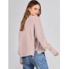 imageANRABESS Womens Cropped Sweaters Oversized Crewneck Long Batwing Sleeve Side Slit Ribbed Knit Pullover Tops 2025 Fall ClothesPink