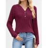 imageANRABESS Womens Long Sleeve Henley Tops Ribbed Knit Hoodie Shirts 2026 Spring Loose Fit Lightweight Hooded SweatersBurgundy