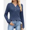 imageANRABESS Womens Long Sleeve Henley Tops Ribbed Knit Hoodie Shirts 2026 Spring Loose Fit Lightweight Hooded SweatersDark Blue