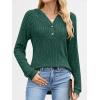 imageANRABESS Womens Long Sleeve Henley Tops Ribbed Knit Hoodie Shirts 2026 Spring Loose Fit Lightweight Hooded SweatersGreen