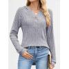 imageANRABESS Womens Long Sleeve Henley Tops Ribbed Knit Hoodie Shirts 2026 Spring Loose Fit Lightweight Hooded SweatersGrey