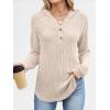 imageANRABESS Womens Long Sleeve Henley Tops Ribbed Knit Hoodie Shirts 2026 Spring Loose Fit Lightweight Hooded SweatersLight Khaki