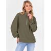imageANRABESS Womens Oversized Sweatshirts Quarter Zip Long Sleeve Comfy Casual Pullover Tops 2025 Fall Trendy Y2K ClothesArmy Green