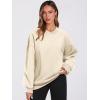 imageANRABESS Womens Oversized V Neck Sweatshirt Fleece Long Sleeve Hoodies Pullover Comfy Top 2026 Outfits Teen Preppy ClothesBeige