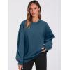 imageANRABESS Womens Oversized V Neck Sweatshirt Fleece Long Sleeve Hoodies Pullover Comfy Top 2026 Outfits Teen Preppy ClothesDeep Blue