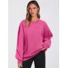 imageANRABESS Womens Oversized V Neck Sweatshirt Fleece Long Sleeve Hoodies Pullover Comfy Top 2026 Outfits Teen Preppy ClothesHot Pink