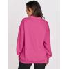 imageANRABESS Womens Oversized V Neck Sweatshirt Fleece Long Sleeve Hoodies Pullover Comfy Top 2026 Outfits Teen Preppy ClothesHot Pink