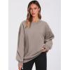 imageANRABESS Womens Oversized V Neck Sweatshirt Fleece Long Sleeve Hoodies Pullover Comfy Top 2026 Outfits Teen Preppy ClothesLight Khaki