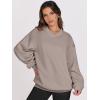 imageANRABESS Womens Oversized V Neck Sweatshirt Fleece Long Sleeve Hoodies Pullover Comfy Top 2026 Outfits Teen Preppy ClothesLight Khaki