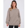 imageANRABESS Womens Oversized V Neck Sweatshirt Fleece Long Sleeve Hoodies Pullover Comfy Top 2026 Outfits Teen Preppy ClothesLight Khaki