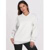 imageANRABESS Womens Oversized V Neck Sweatshirt Fleece Long Sleeve Hoodies Pullover Comfy Top 2026 Outfits Teen Preppy ClothesWhite