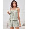 imageANRABESS Womens Pajama Sets Striped 2 Piece Pjs Summer Ruffle Cute Tank Top and Shorts Sleepwear 2026 Comfy Soft Lounge SetsArmy White Stripe