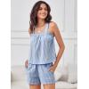 imageANRABESS Womens Pajama Sets Striped 2 Piece Pjs Summer Ruffle Cute Tank Top and Shorts Sleepwear 2026 Comfy Soft Lounge SetsBlue White Stripe