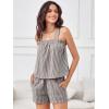 imageANRABESS Womens Pajama Sets Striped 2 Piece Pjs Summer Ruffle Cute Tank Top and Shorts Sleepwear 2026 Comfy Soft Lounge SetsBrown White Stripe