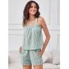 imageANRABESS Womens Pajama Sets Striped 2 Piece Pjs Summer Ruffle Cute Tank Top and Shorts Sleepwear 2026 Comfy Soft Lounge SetsGreen White Stripe