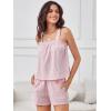 imageANRABESS Womens Pajama Sets Striped 2 Piece Pjs Summer Ruffle Cute Tank Top and Shorts Sleepwear 2026 Comfy Soft Lounge SetsPink White Stripe