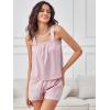 imageANRABESS Womens Pajama Sets Striped 2 Piece Pjs Summer Ruffle Cute Tank Top and Shorts Sleepwear 2026 Comfy Soft Lounge SetsPink White Stripe