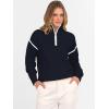 imageANRABESS Womens Quarter Zip Sweaters Fall Long Sleeve V Neck Shirts Collared Business Casual Tops Knit Pullover SweatshirtsBlue