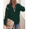 imageANRABESS Womens Quarter Zip Sweaters Fall Long Sleeve V Neck Shirts Collared Business Casual Tops Knit Pullover SweatshirtsDark Green