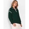 imageANRABESS Womens Quarter Zip Sweaters Fall Long Sleeve V Neck Shirts Collared Business Casual Tops Knit Pullover SweatshirtsDark Green