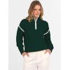 imageANRABESS Womens Quarter Zip Sweaters Fall Long Sleeve V Neck Shirts Collared Business Casual Tops Knit Pullover SweatshirtsDark Green