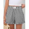 imageANRABESS Womens Ruffle Boxer Shorts Pajama Gingham Shorts Summer Casual Lounge Sleep Plaid Beach Bottoms Pockets 2026 TrendyBlack White Stripe