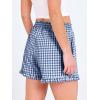 imageANRABESS Womens Ruffle Boxer Shorts Pajama Gingham Shorts Summer Casual Lounge Sleep Plaid Beach Bottoms Pockets 2026 TrendyBlue White Plaid