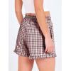 imageANRABESS Womens Ruffle Boxer Shorts Pajama Gingham Shorts Summer Casual Lounge Sleep Plaid Beach Bottoms Pockets 2026 TrendyBrown White Plaid
