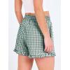imageANRABESS Womens Ruffle Boxer Shorts Pajama Gingham Shorts Summer Casual Lounge Sleep Plaid Beach Bottoms Pockets 2026 TrendyDeep Green White Plaid