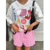 imageANRABESS Womens Ruffle Boxer Shorts Pajama Gingham Shorts Summer Casual Lounge Sleep Plaid Beach Bottoms Pockets 2026 TrendyHot Pink White Plaid