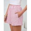 imageANRABESS Womens Ruffle Boxer Shorts Pajama Gingham Shorts Summer Casual Lounge Sleep Plaid Beach Bottoms Pockets 2026 TrendyPink White Stripe