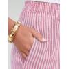 imageANRABESS Womens Ruffle Boxer Shorts Pajama Gingham Shorts Summer Casual Lounge Sleep Plaid Beach Bottoms Pockets 2026 TrendyPink White Stripe