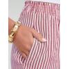 imageANRABESS Womens Ruffle Boxer Shorts Pajama Gingham Shorts Summer Casual Lounge Sleep Plaid Beach Bottoms Pockets 2026 TrendyRed White Stripe
