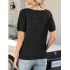 imageANRABESS Womens Short Sleeve Sweater Crochet Boat Neck Lightweight Business Casual Tops 2026 Summer Beach Vacation ClothesBlack