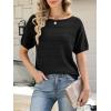 imageANRABESS Womens Short Sleeve Sweater Crochet Boat Neck Lightweight Business Casual Tops 2026 Summer Beach Vacation ClothesBlack