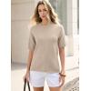 imageANRABESS Womens Short Sleeve Sweater Oversized Lightweight Business Casual Tops Crewneck Soft Knit 2026 Spring Summer OutfitsBeige