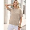 imageANRABESS Womens Short Sleeve Sweater Oversized Lightweight Business Casual Tops Crewneck Soft Knit 2026 Spring Summer OutfitsBeige