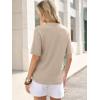 imageANRABESS Womens Short Sleeve Sweater Oversized Lightweight Business Casual Tops Crewneck Soft Knit 2026 Spring Summer OutfitsBeige