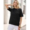 imageANRABESS Womens Short Sleeve Sweater Oversized Lightweight Business Casual Tops Crewneck Soft Knit 2026 Spring Summer OutfitsBlack