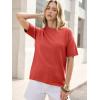 imageANRABESS Womens Short Sleeve Sweater Oversized Lightweight Business Casual Tops Crewneck Soft Knit 2026 Spring Summer OutfitsOrange
