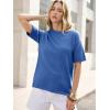 imageANRABESS Womens Short Sleeve Sweater Oversized Lightweight Business Casual Tops Crewneck Soft Knit 2026 Spring Summer OutfitsRoyal Blue