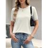 imageANRABESS Womens Short Sleeve Sweater Wool Blend Scalloped Cute Summer Dressy Tops Business Casual Loose Vacation Outfits 2026Cream White