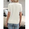 imageANRABESS Womens Short Sleeve Sweater Wool Blend Scalloped Cute Summer Dressy Tops Business Casual Loose Vacation Outfits 2026Cream White