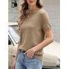 imageANRABESS Womens Short Sleeve Sweater Wool Blend Scalloped Cute Summer Dressy Tops Business Casual Loose Vacation Outfits 2026Khaki