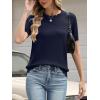 imageANRABESS Womens Short Sleeve Sweater Wool Blend Scalloped Cute Summer Dressy Tops Business Casual Loose Vacation Outfits 2026Navy Blue