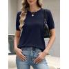 imageANRABESS Womens Short Sleeve Sweater Wool Blend Scalloped Cute Summer Dressy Tops Business Casual Loose Vacation Outfits 2026Navy Blue