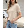 imageANRABESS Womens Short Sleeve Sweater Wool Blend Scalloped Cute Summer Dressy Tops Business Casual Loose Vacation Outfits 2026Parchment